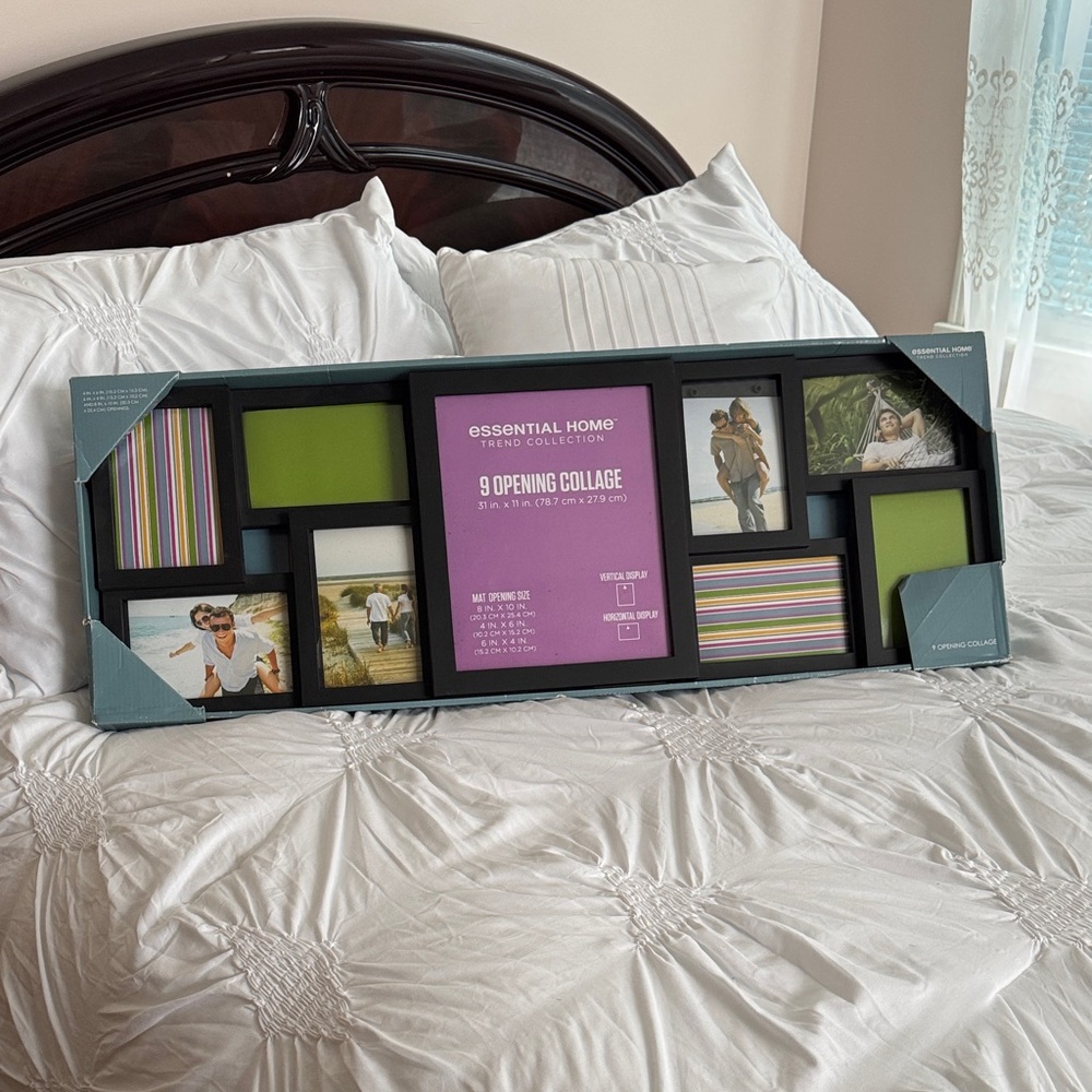 9-Opening Collage Frame - Black and Green